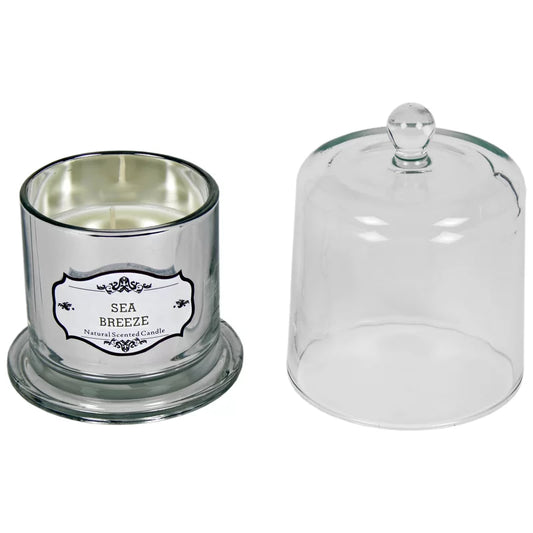 Sea Breeze Scented Jar Candle with Glass Holder